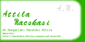 attila macskasi business card
