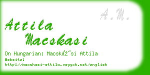 attila macskasi business card